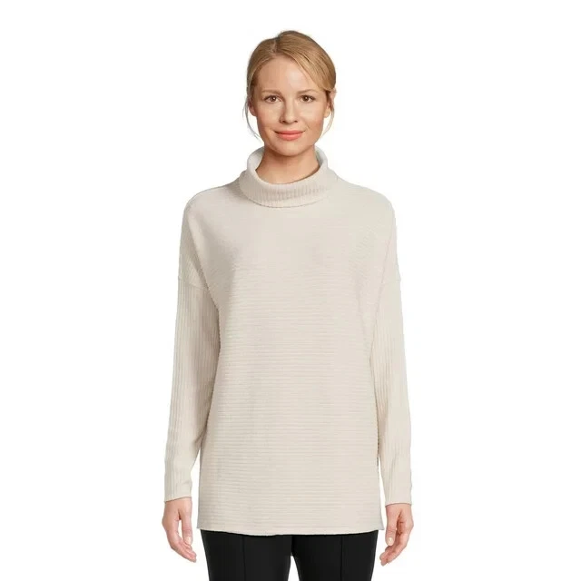 Time and Tru Women's Rib Roll Neck Tunic, Size XXXL