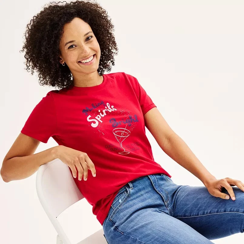 Women's Sonoma Goods For Life® Holiday Short Sleeve Graphic Tee